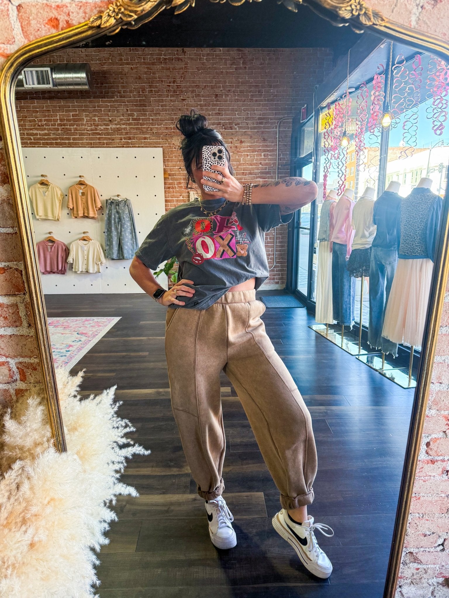 Acid Wash Lounge Joggers | Camel - Southern Chic Tees & Boutique