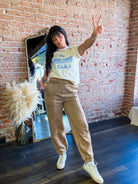 Acid Wash Lounge Joggers | Camel - Southern Chic Tees & Boutique