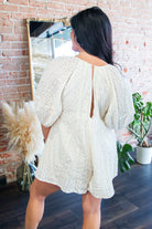 Aura Eyelet Babydoll Romper | Flowy Puff Sleeve Summer Romper | Cream - Southern Chic Tees & Boutique