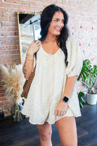 Aura Eyelet Babydoll Romper | Flowy Puff Sleeve Summer Romper | Cream - Southern Chic Tees & Boutique