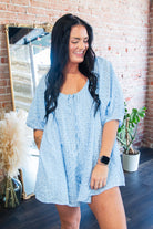 Aura Eyelet Babydoll Romper | Flowy Puff Sleeve Summer Romper | Sky Blue - Southern Chic Tees & Boutique