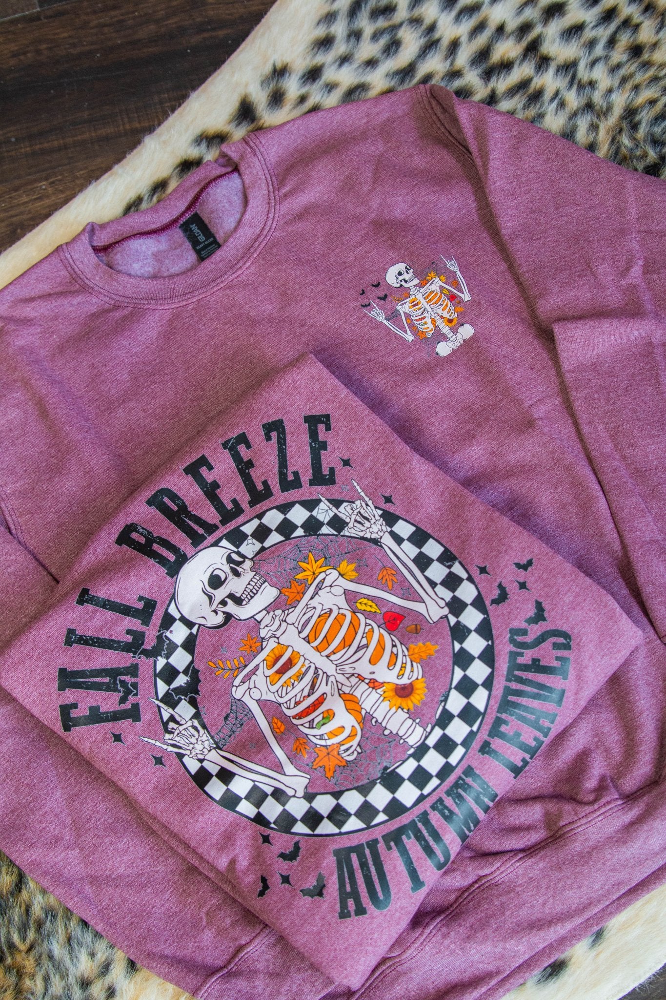 Autumn Leaves Skellie Sweatshirt - Southern Chic Tees & Boutique