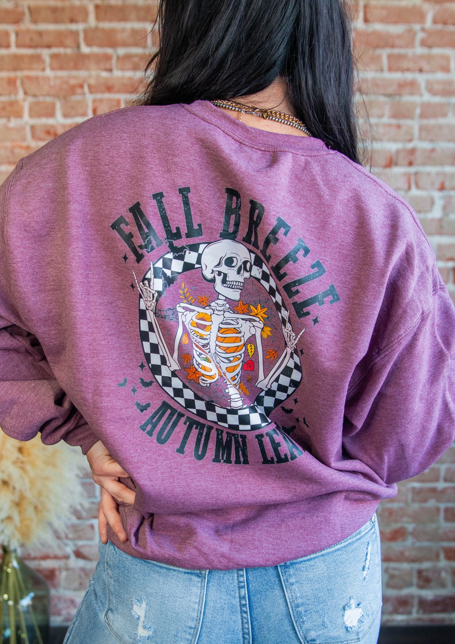 Autumn Leaves Skellie Sweatshirt - Southern Chic Tees & Boutique