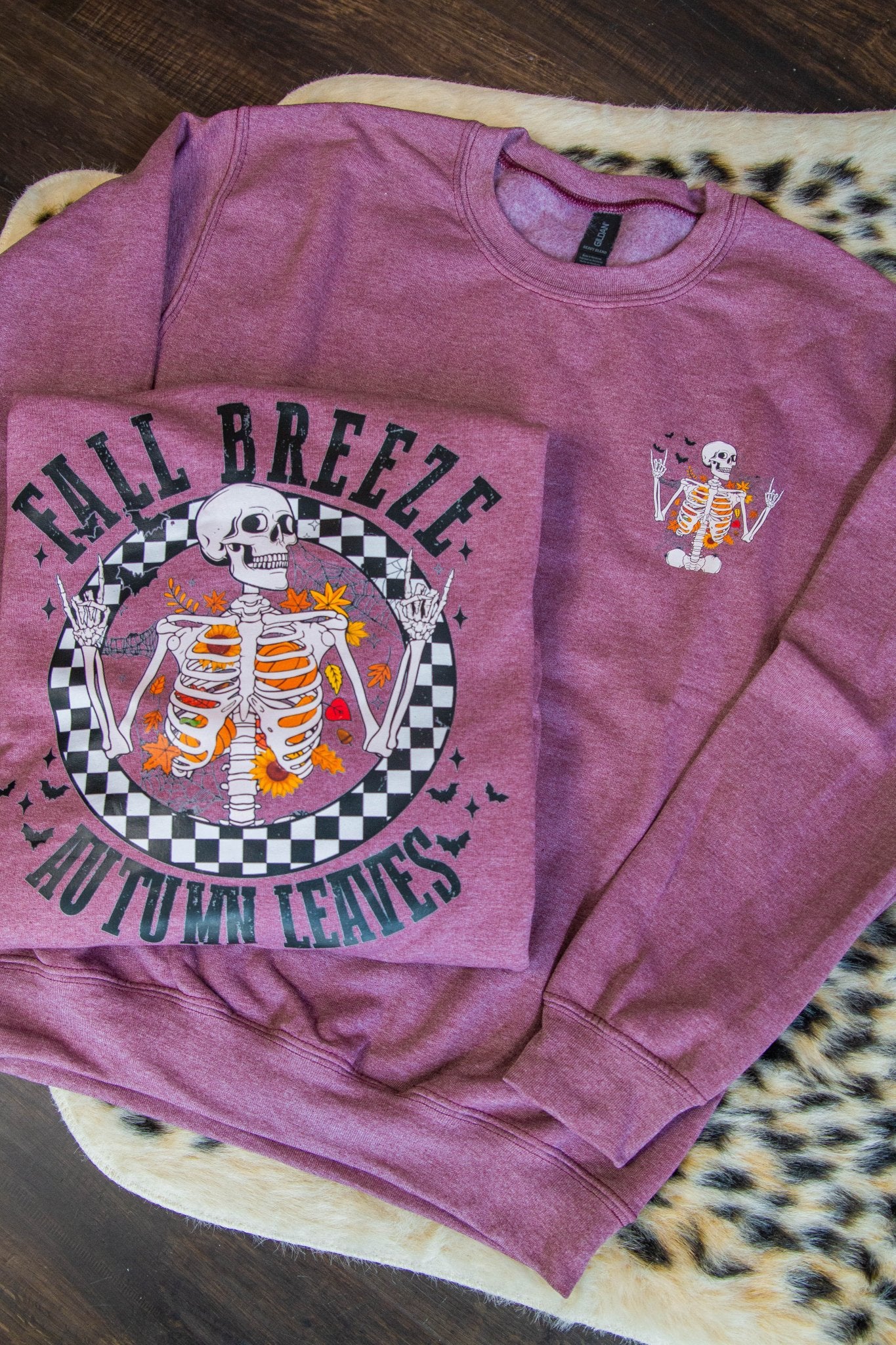 Autumn Leaves Skellie Sweatshirt - Southern Chic Tees & Boutique