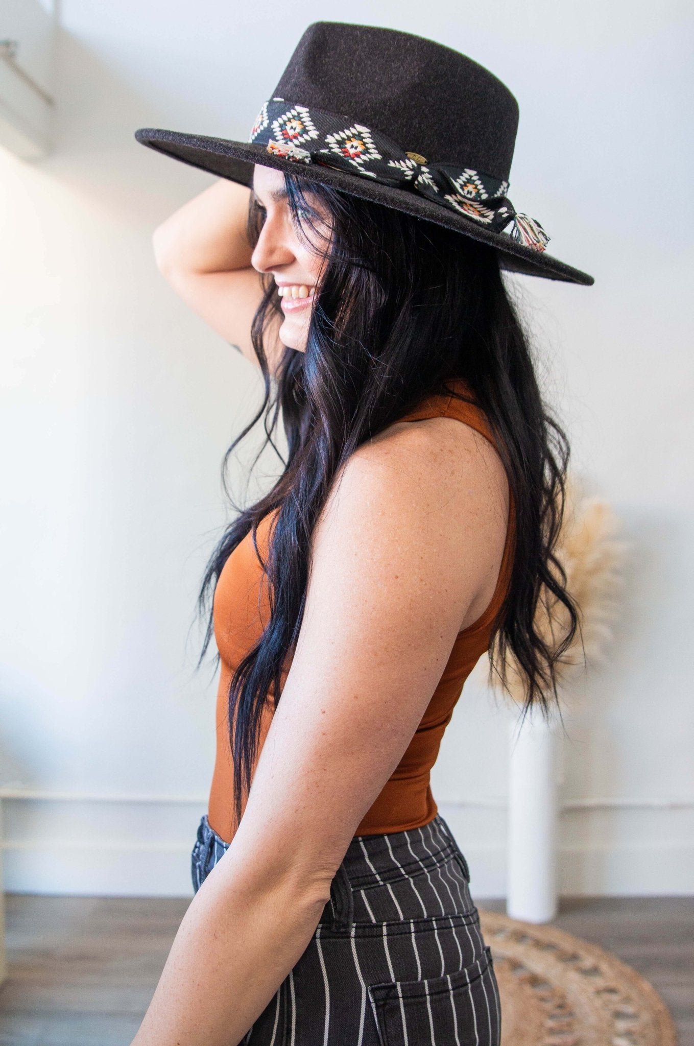 Aztec CC Panama Hat - Heather Black - Southern Chic Tees & Boutique