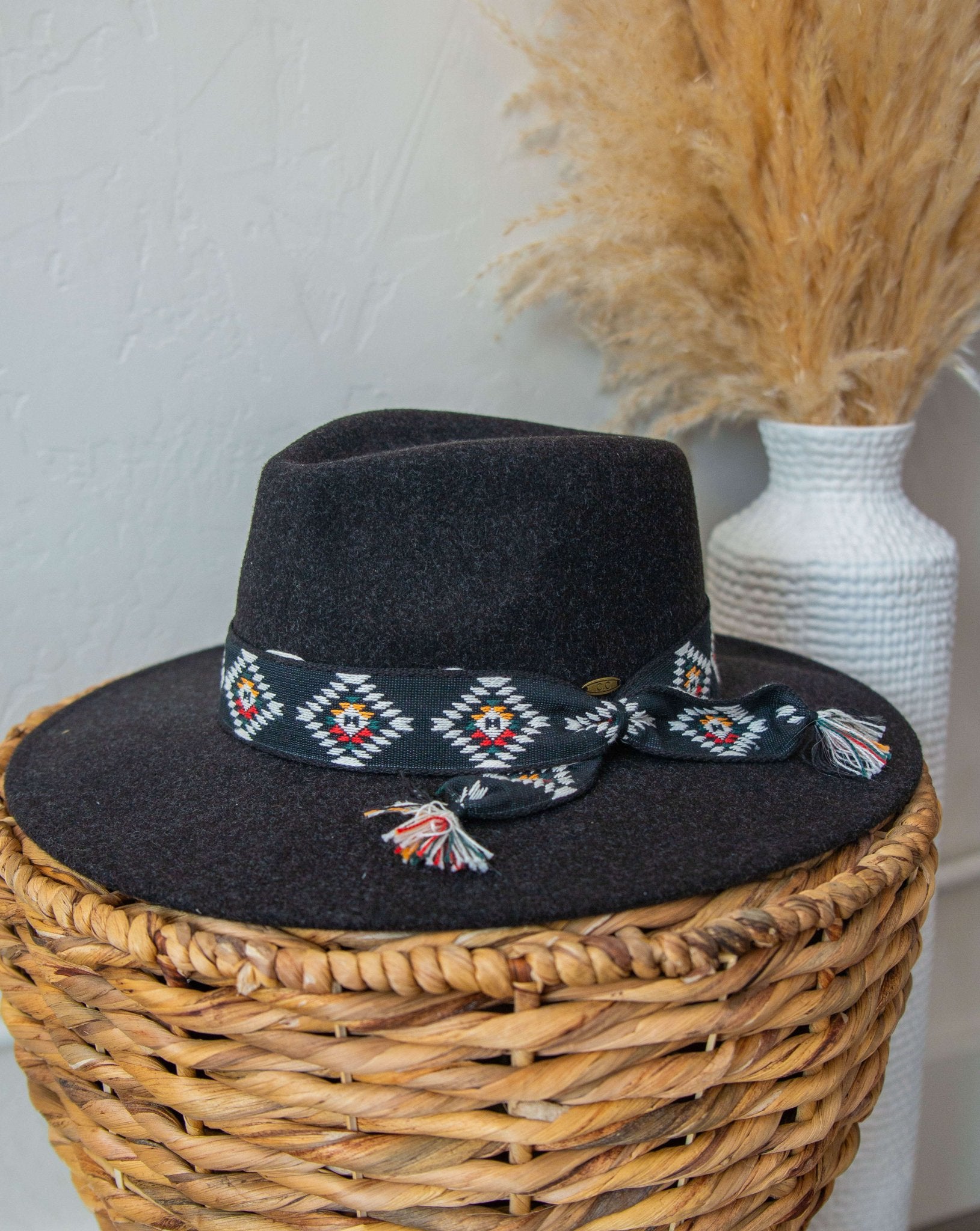 Aztec CC Panama Hat - Heather Black - Southern Chic Tees & Boutique