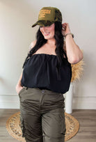 Black Strapless Bubble Top - Southern Chic Tees & Boutique