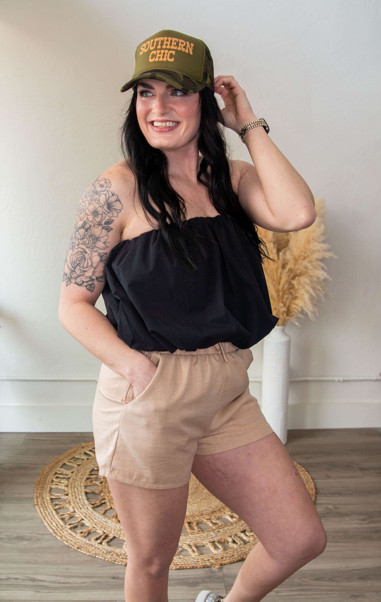 Black Strapless Bubble Top - Southern Chic Tees & Boutique