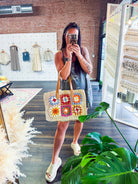 Boho Granny Square Bag | Hand - Knit Crochet Tote - Southern Chic Tees & Boutique