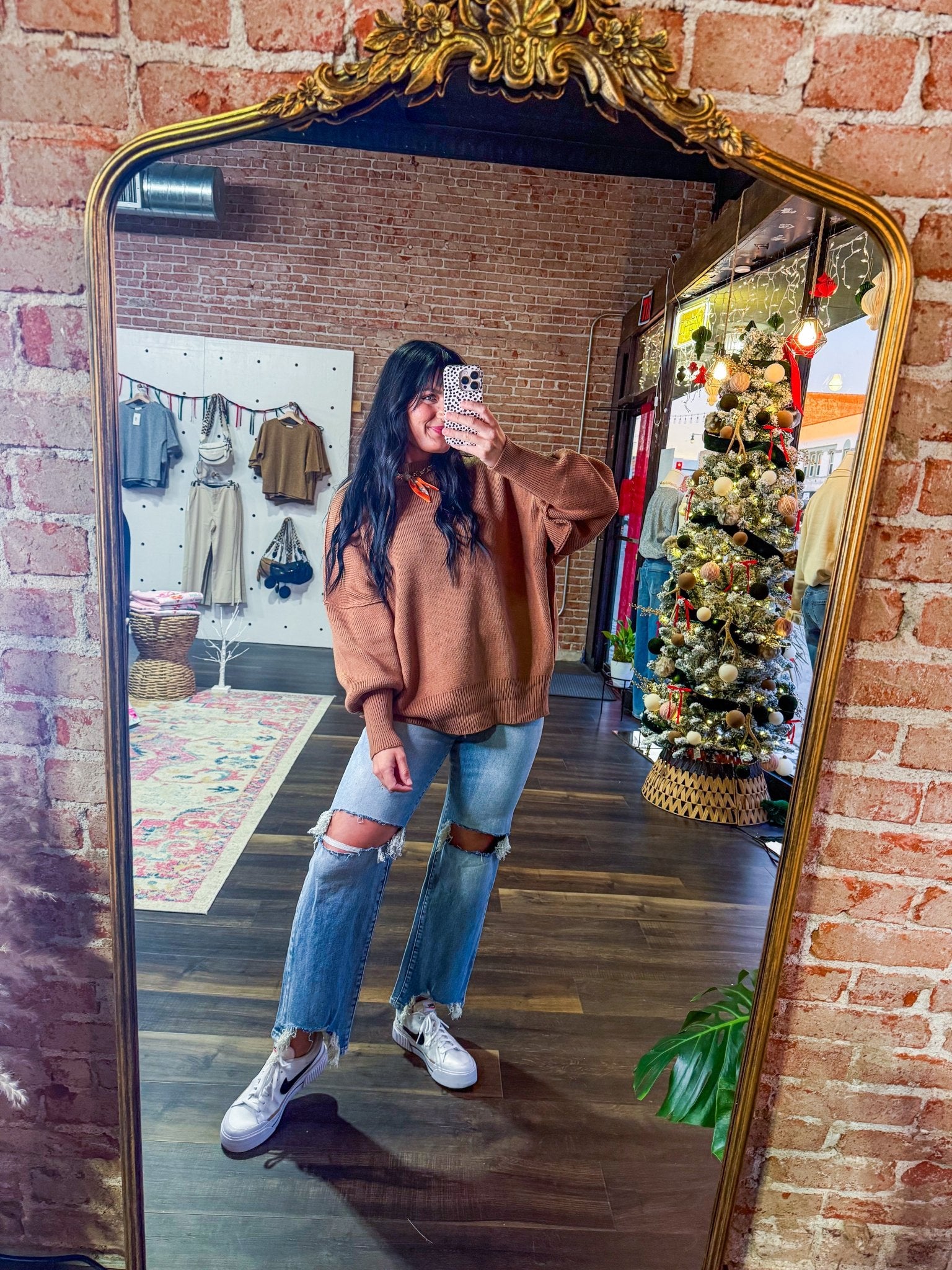 Camel Side Slit Oversized Sweater - Southern Chic Tees & Boutique