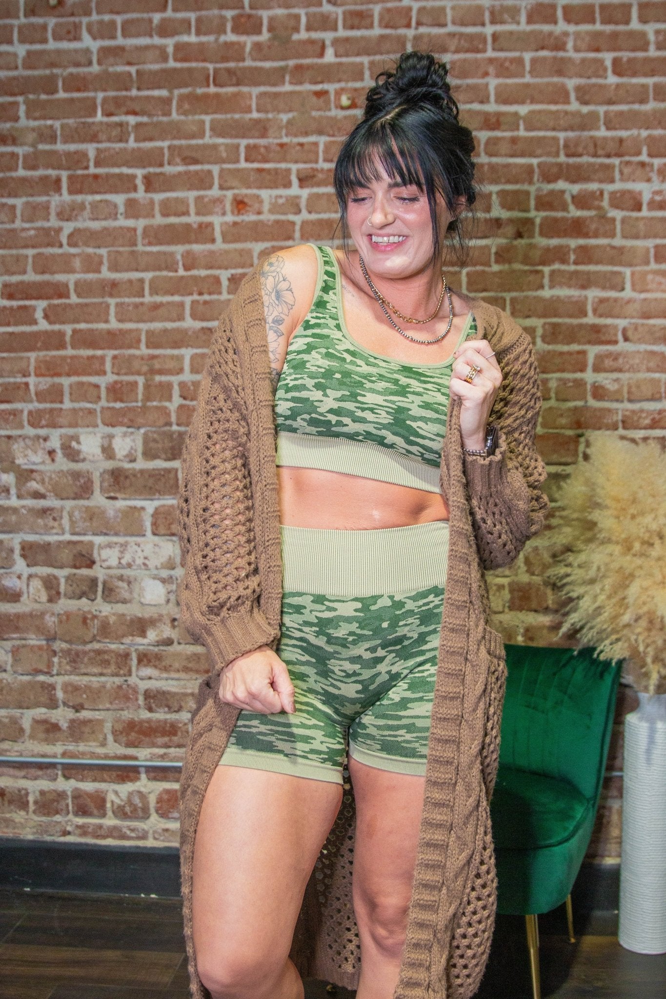 Camo Bra & Biker Short Set - Southern Chic Tees & Boutique