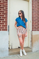 Chambray Button Down Blouse - Southern Chic Tees & Boutique