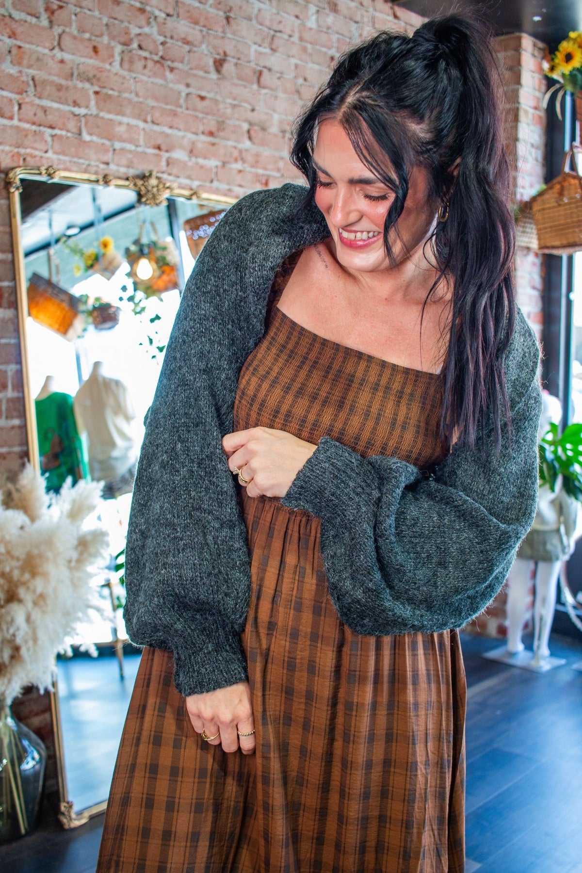 Charcoal Knit Bolero Cardigan - Southern Chic Tees & Boutique