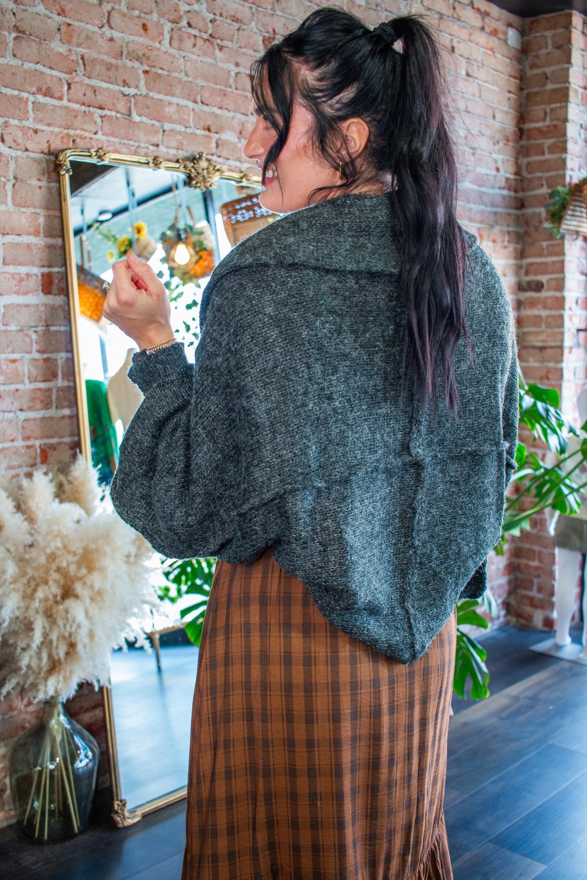 Charcoal Knit Bolero Cardigan - Southern Chic Tees & Boutique