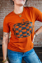 Checkered Pumpkin Graphic Tee - Southern Chic Tees & Boutique