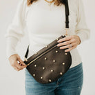Chic Gold Studded Westlyn Bum Bag | Black - Southern Chic Tees & Boutique