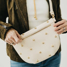 Chic Gold Studded Westlyn Bum Bag | Cream - Southern Chic Tees & Boutique