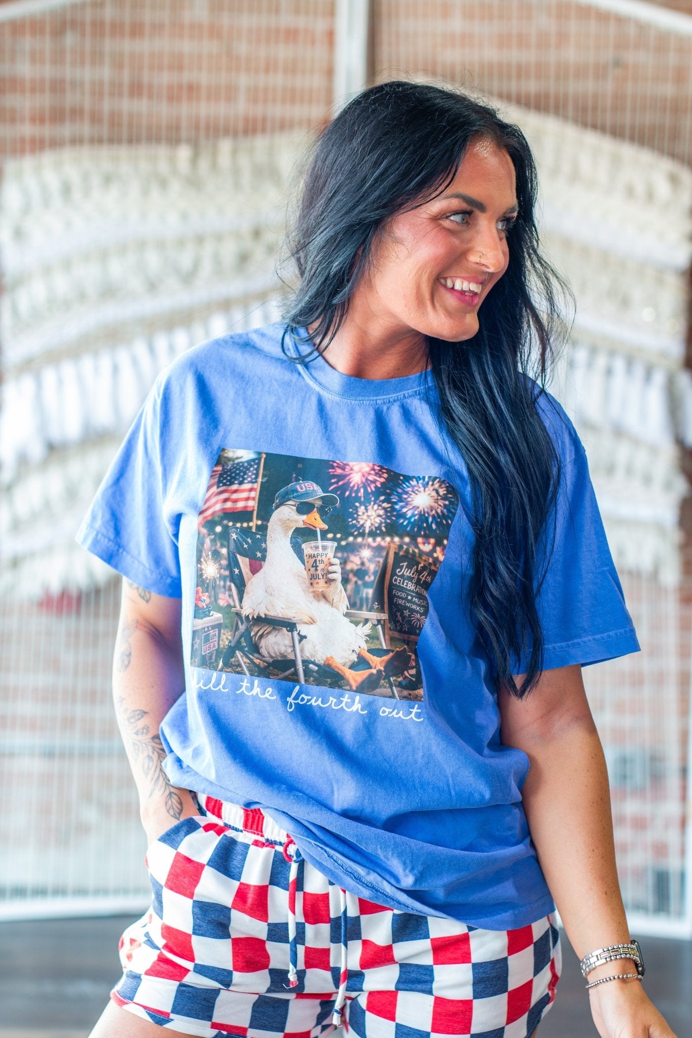 Chill The Fourth Out Funny Goose Graphic Tee - Patriotic 4th of July Shirt - Southern Chic Tees & Boutique