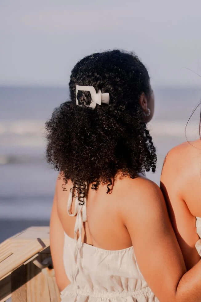 Coconut White Teleties Flat Square Clip - Southern Chic Tees & Boutique