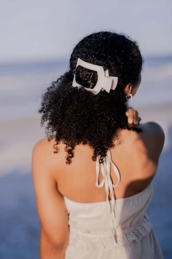 Coconut White Teleties Flat Square Clip - Southern Chic Tees & Boutique