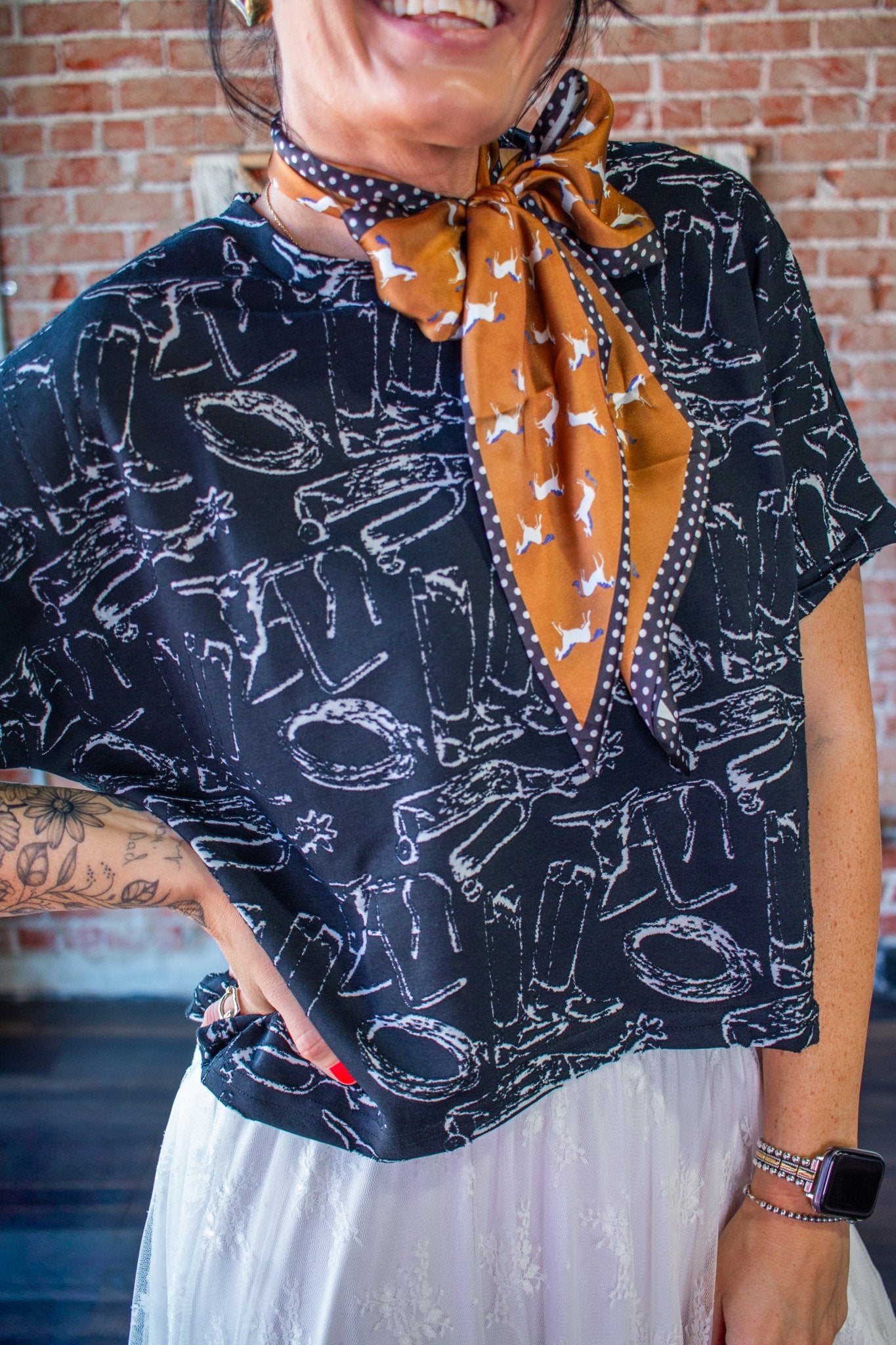 COWBOY CONSTELLATIONS: Custom Textured Burnout Crop Top - Southern Chic Tees & Boutique