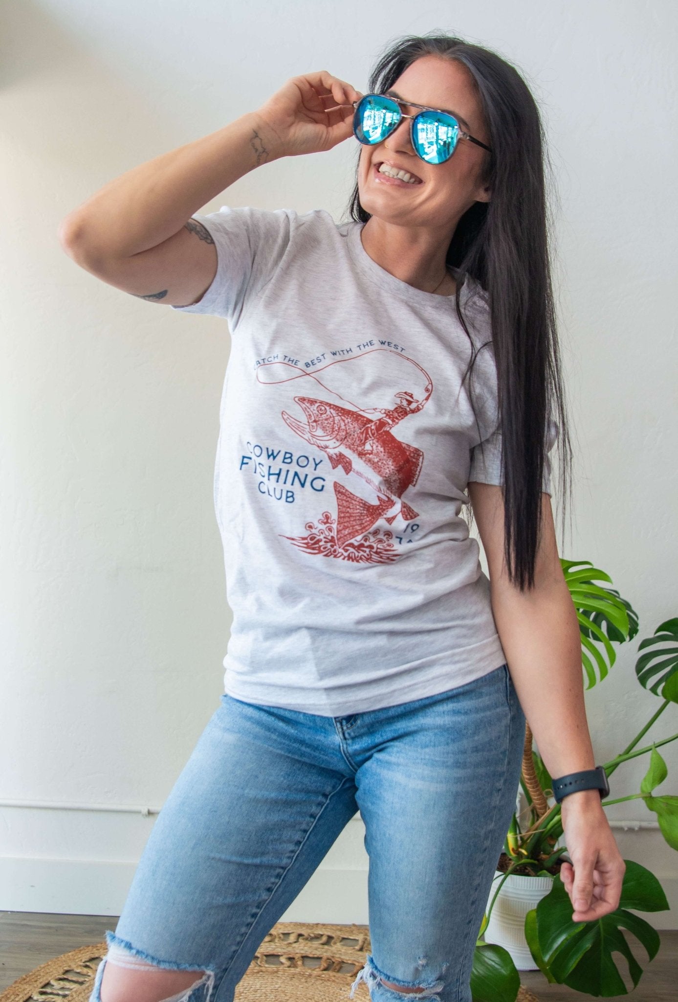 Cowboy Fishing Club Graphic Tee - Southern Chic Tees & Boutique