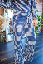 Cozy Low Rise Striped Waffle Knit Lounge Pants - Southern Chic Tees & Boutique