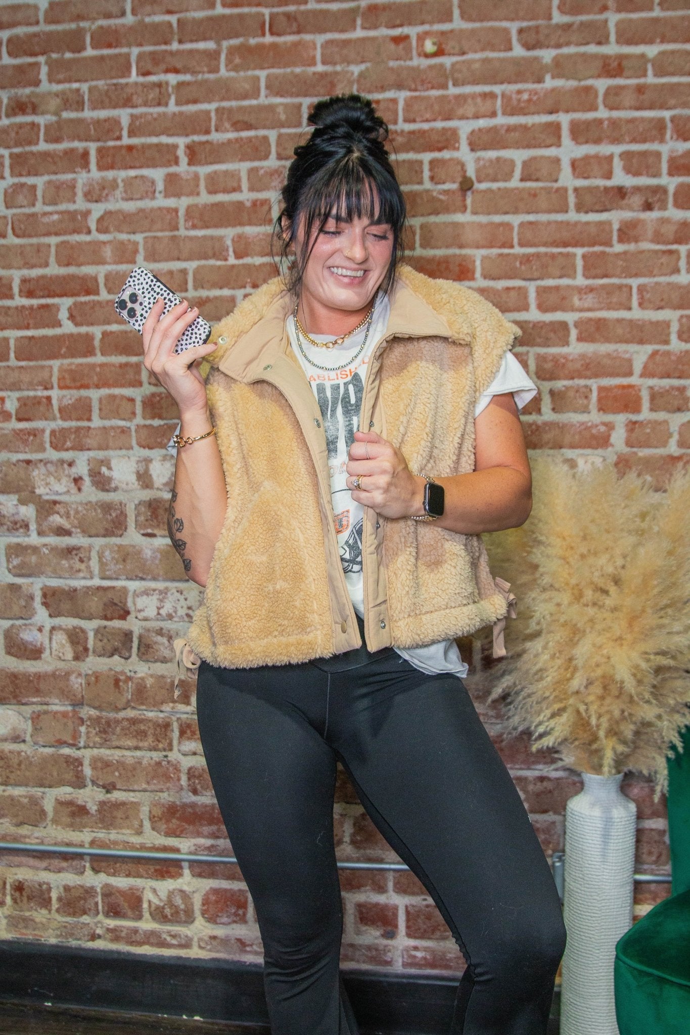 Cozy Mock Neck Sherpa Vest Jacket | Beige - Southern Chic Tees & Boutique