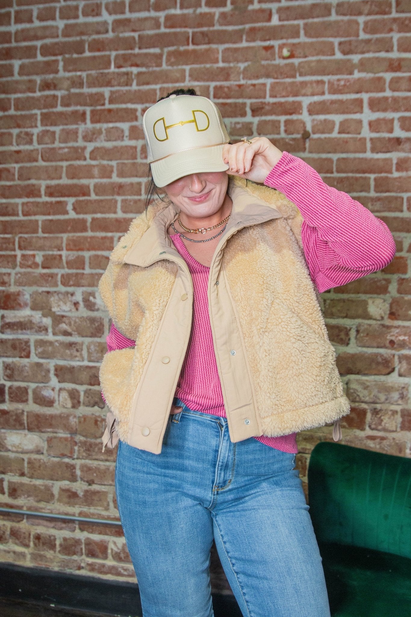 Cozy Mock Neck Sherpa Vest Jacket | Beige - Southern Chic Tees & Boutique