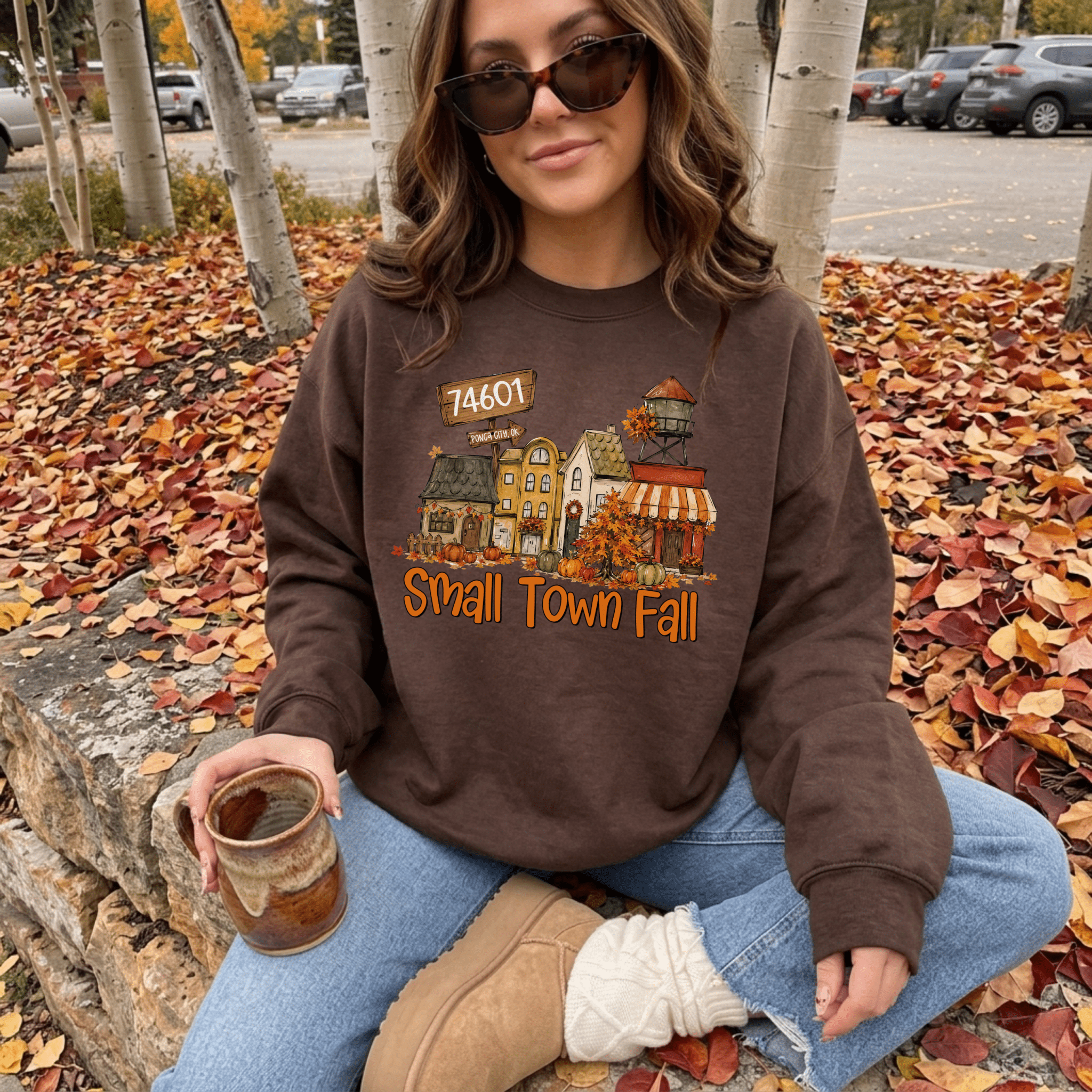 Custom Fall in a Small Town Graphic Tee/Sweatshirt - Southern Chic Tees & Boutique