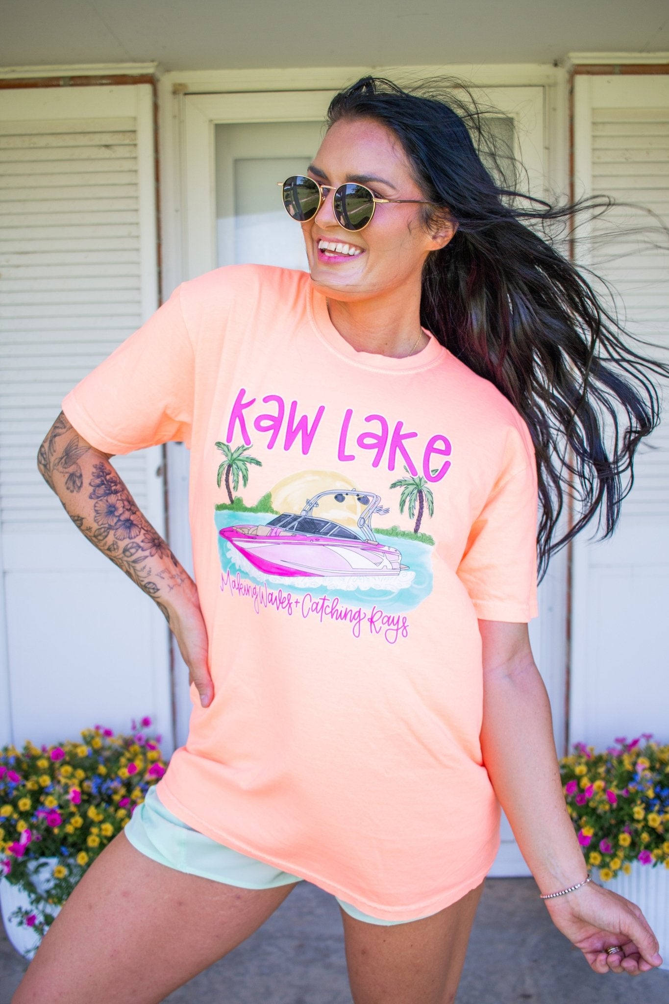 Custom Lake Neon Graphic Tee - Southern Chic Tees & Boutique