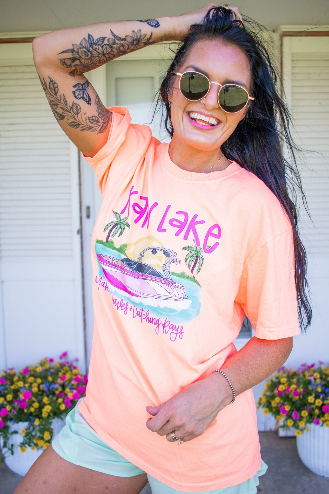Custom Lake Neon Graphic Tee - Southern Chic Tees & Boutique