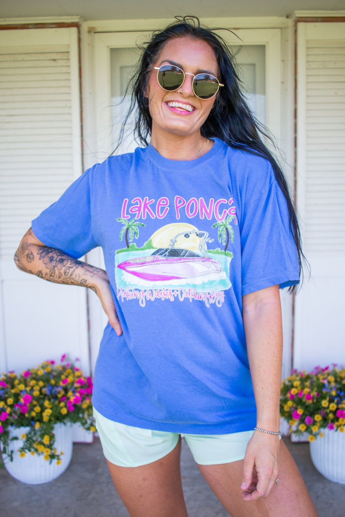 Custom Lake Neon Graphic Tee - Southern Chic Tees & Boutique