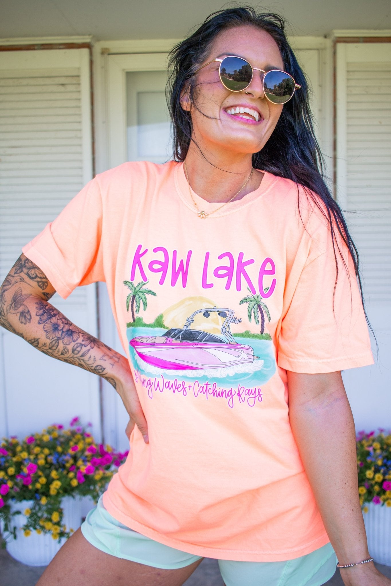 Custom Lake Neon Graphic Tee - Southern Chic Tees & Boutique