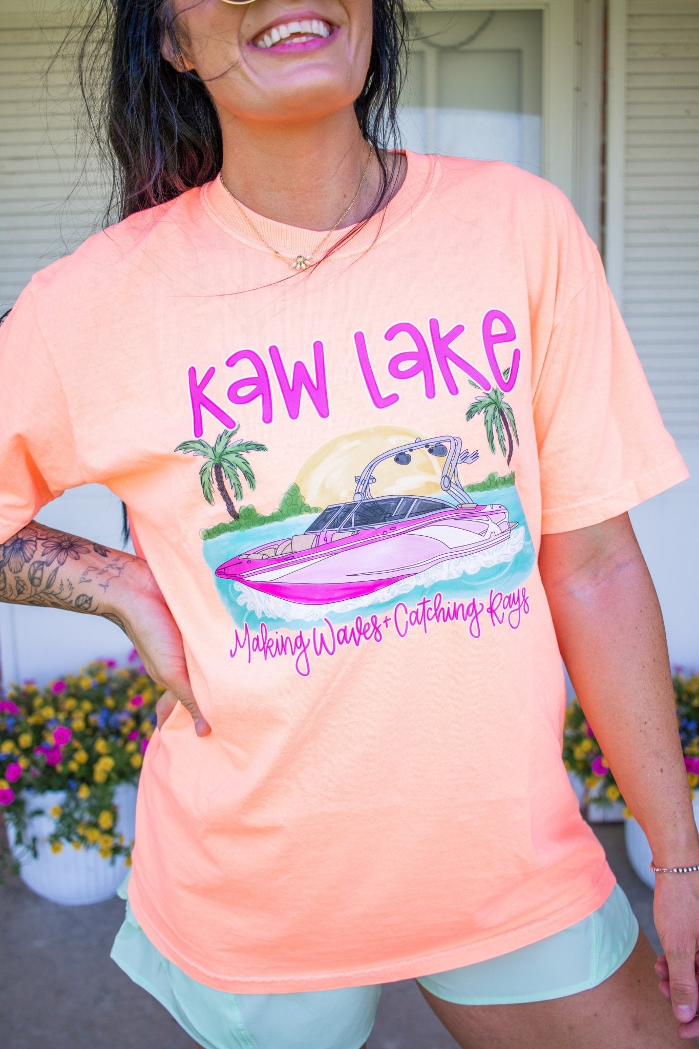 Custom Lake Neon Graphic Tee - Southern Chic Tees & Boutique