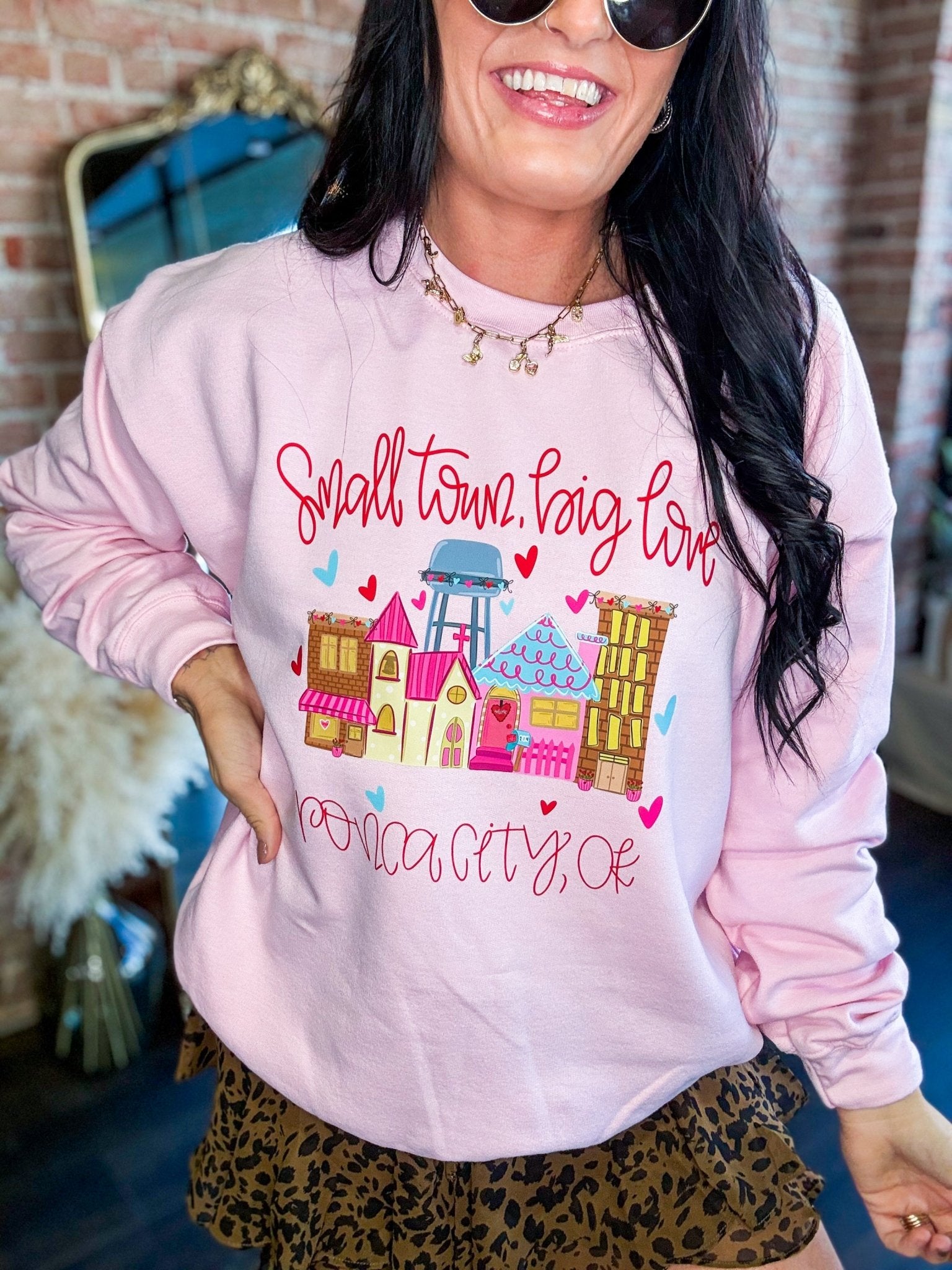 Custom Small Town Big Love Graphic Tee/Sweatshirt - Southern Chic Tees & Boutique