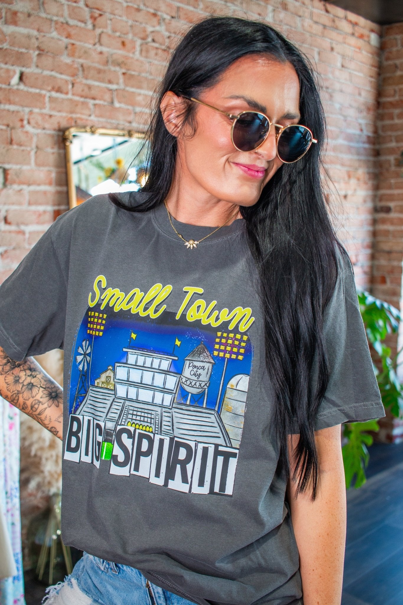 Custom Small Town Big Spirit Tee | Personalized Hometown Graphic Shirt - Southern Chic Tees & Boutique