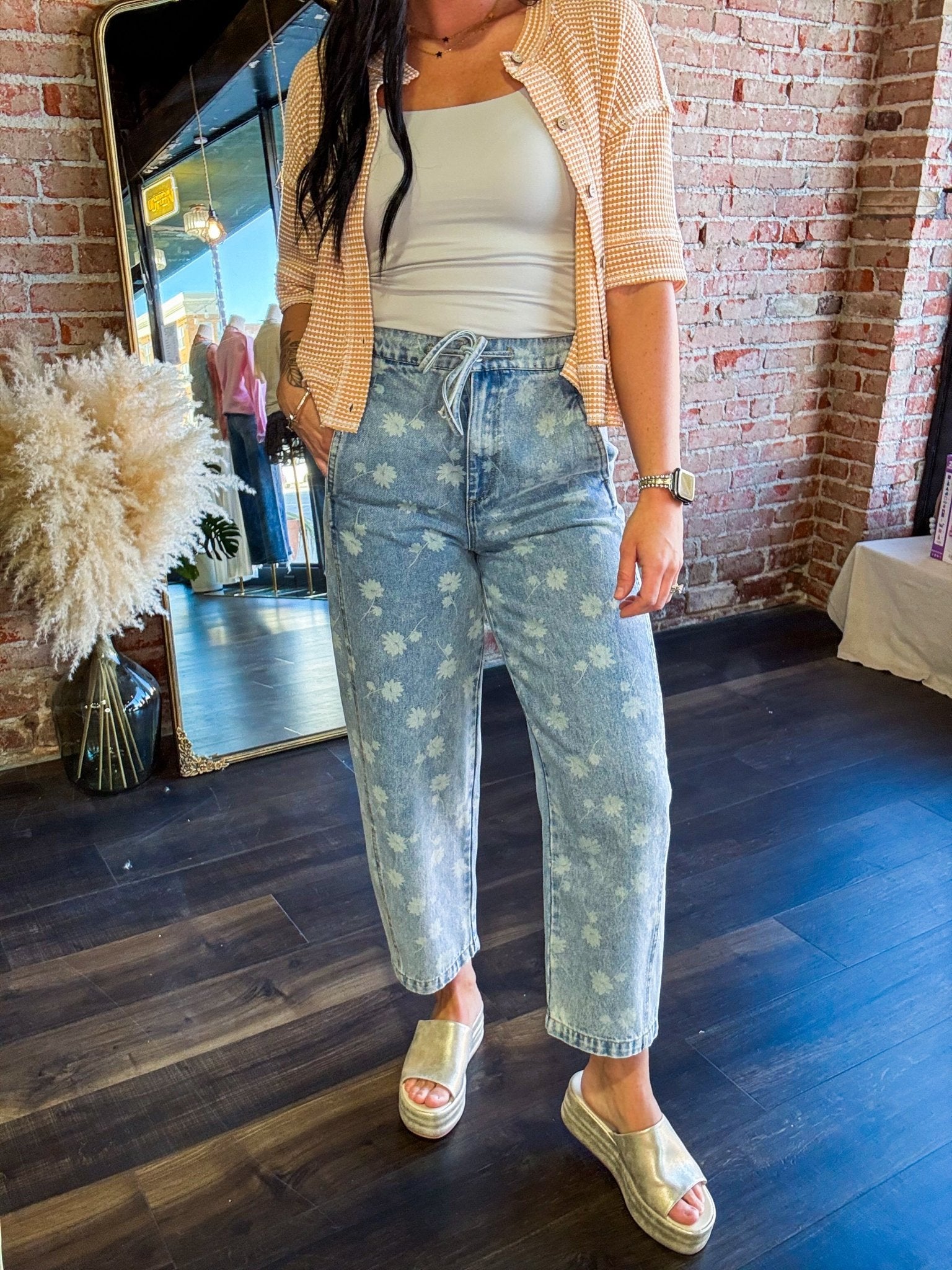 Dandelion Washed Jeans - Southern Chic Tees & Boutique