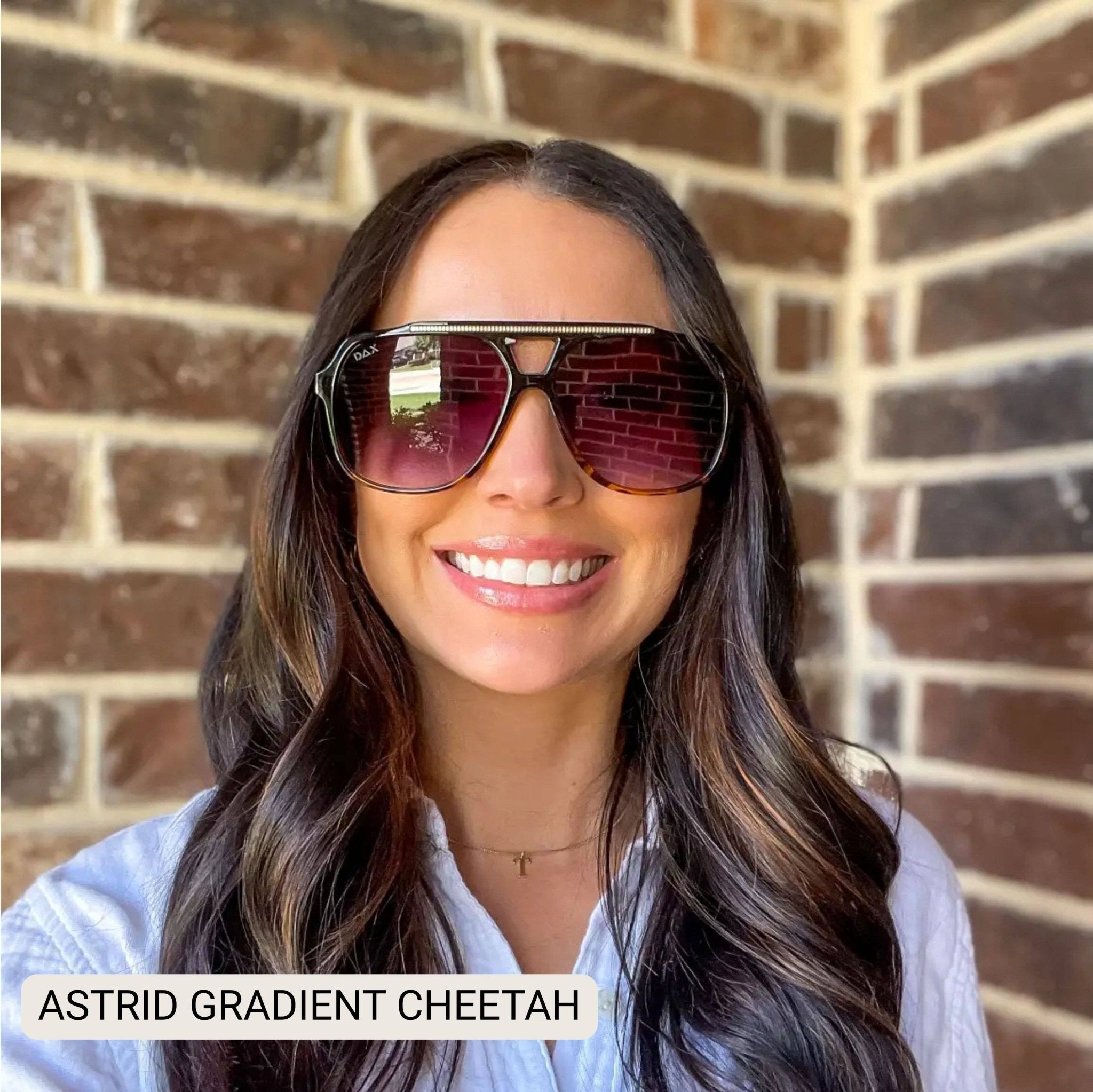 DAX Astrid - Women's Oversized Aviator Sunglasses: Gradient Cheetah - Southern Chic Tees & Boutique