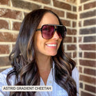 DAX Astrid - Women's Oversized Aviator Sunglasses: Gradient Cheetah - Southern Chic Tees & Boutique