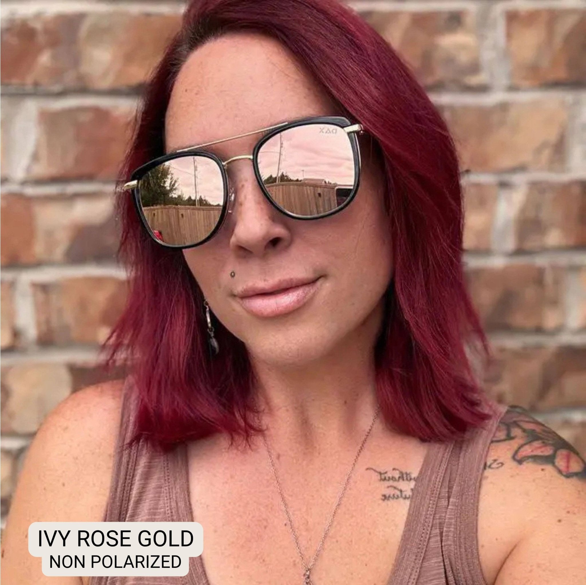 DAX Ivy - Women's Oversized Square Sunglasses : GOLD - Southern Chic Tees & Boutique