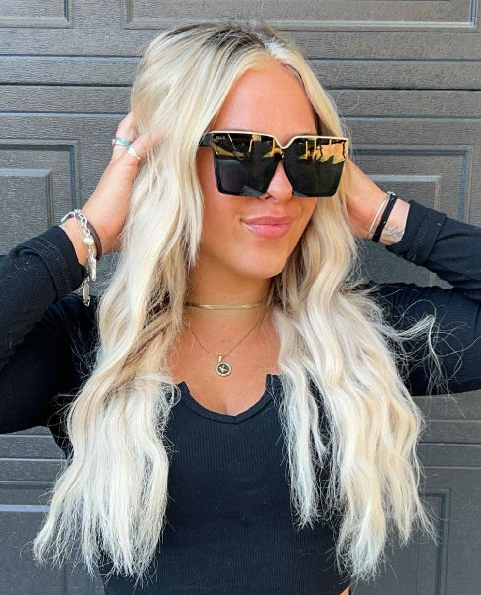 DAX LARK - Women's Oversized Rectangle Polarized Sunglasses - Southern Chic Tees & Boutique