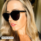DAX Pacific - Women's Polarized Oversized Horn Sunglasses: Black - Southern Chic Tees & Boutique