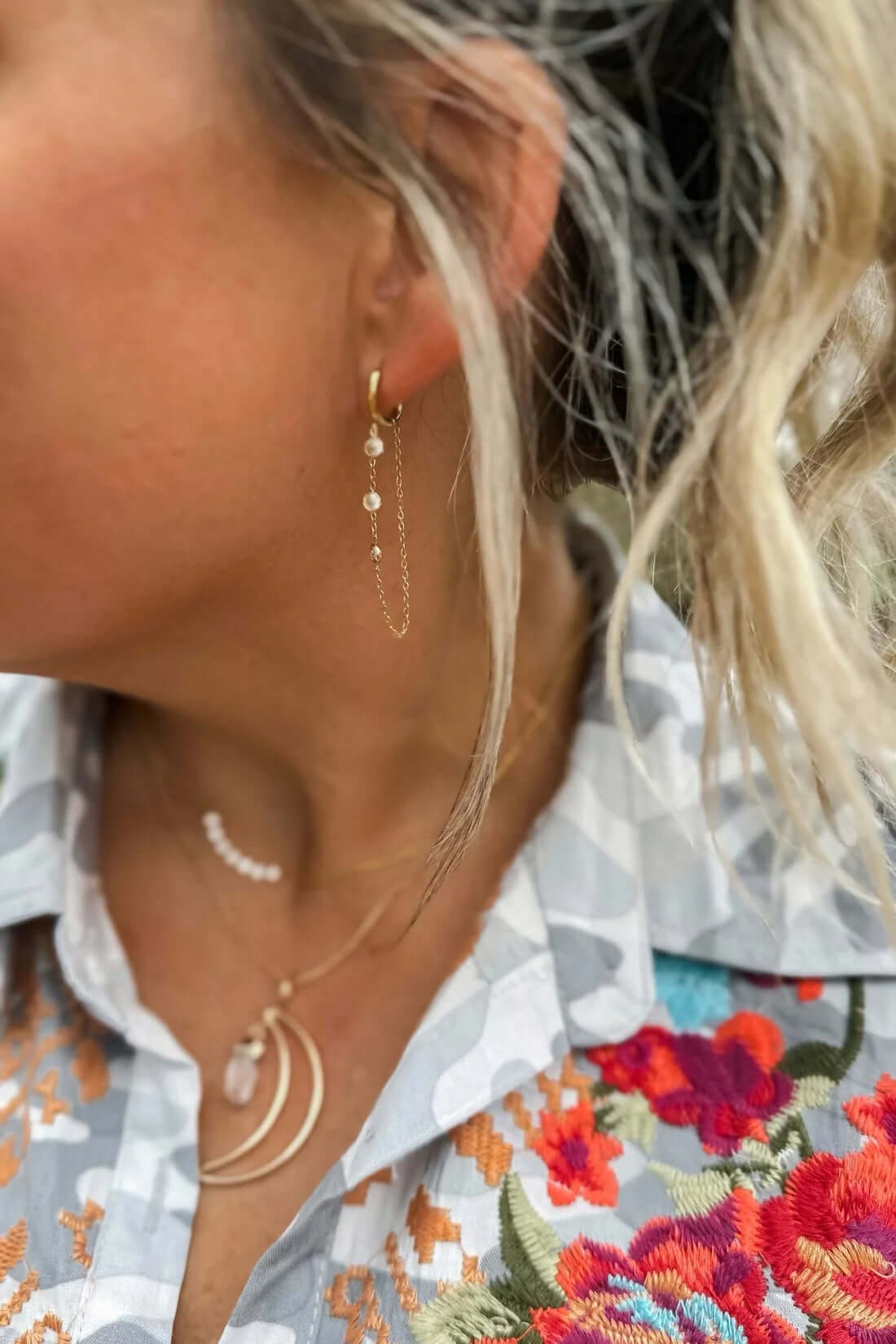 Diamond Cascade Hoop Earrings - Southern Chic Tees & Boutique