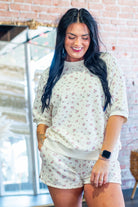 Ditsy Bloom Relaxed Knit Floral Short Set - Southern Chic Tees & Boutique