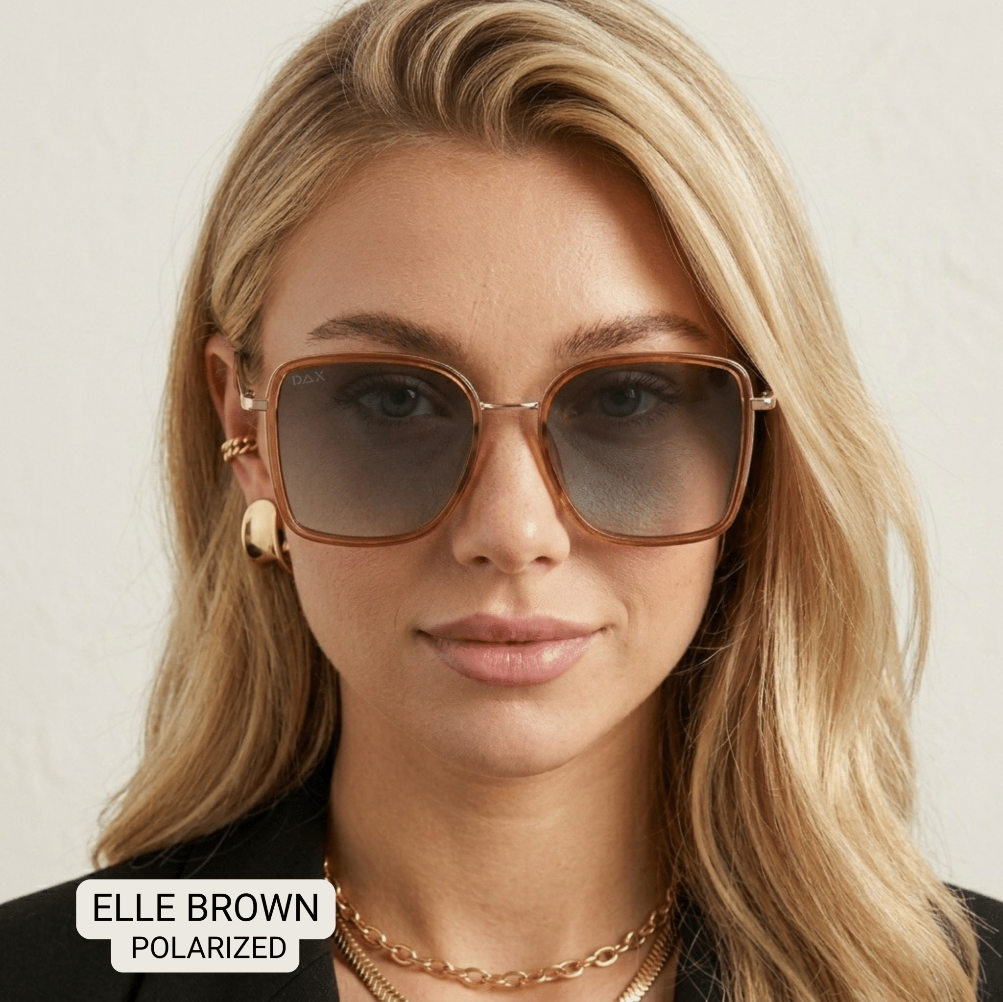 Elle - Women's Polarized Oversized Sunglasses: Brown - Southern Chic Tees & Boutique
