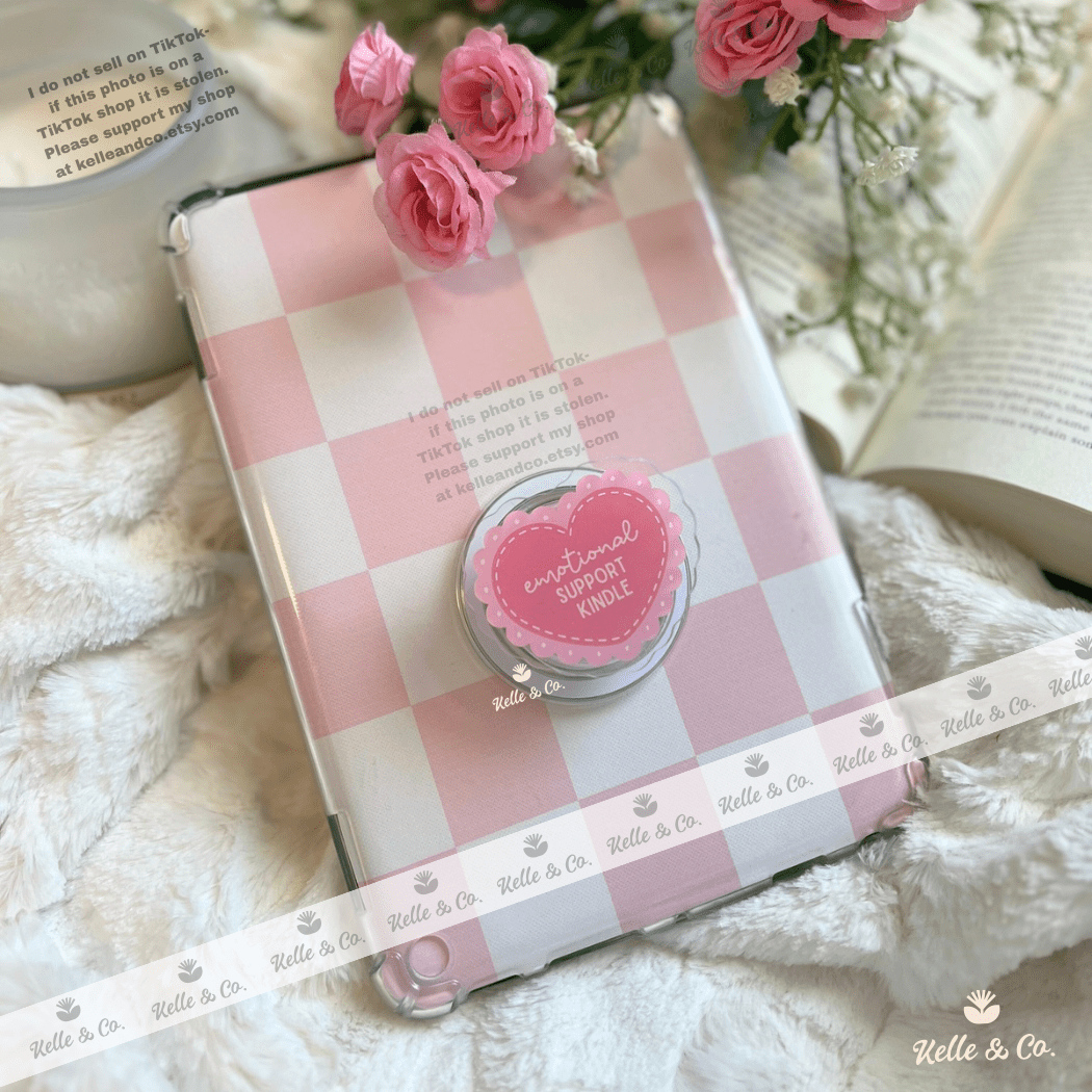 Emotional Support Kindle Grip Pink - Southern Chic Tees & Boutique