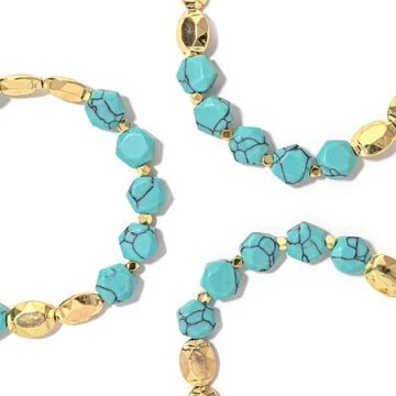 Erimish Abbie Turquoise & Gold Bracelet Starter Stack (3 - Piece Set) - Southern Chic Tees & Boutique