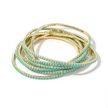 Erimish Confetti Starter Stack Aqua Gold - Southern Chic Tees & Boutique