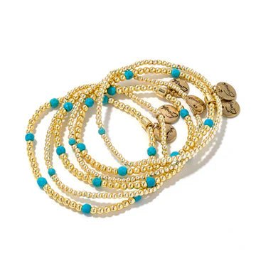 Erimish Tatum Starter Stack Gold & Turquoise - Southern Chic Tees & Boutique